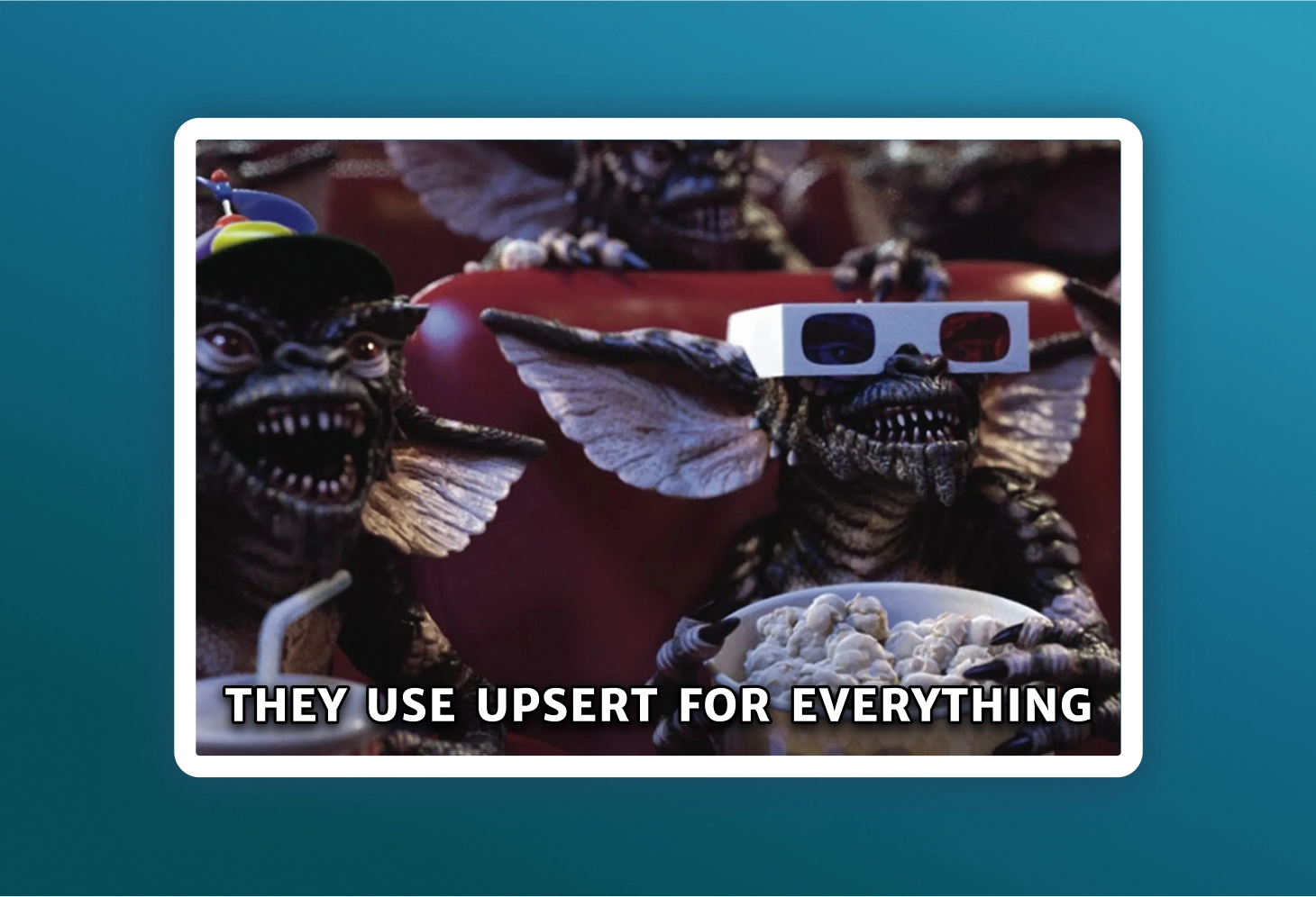 gremlins in a theater with 3D glasses