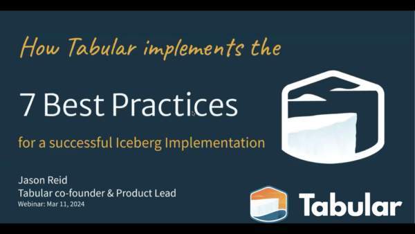 Tabular best practices – security & privacy